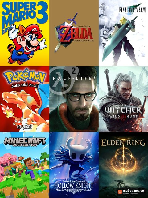Borderless style: nine game covers edge to edge